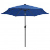 Parasol ogrodowy z LED i aluminiowym słupkiem 300 cm, niebieski