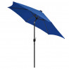 Parasol ogrodowy z LED i aluminiowym słupkiem 300 cm, niebieski