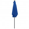 Parasol ogrodowy z LED i aluminiowym słupkiem 300 cm, niebieski