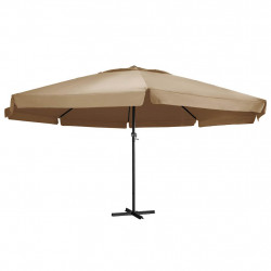 Parasol ogrodowy na aluminiowym słupku, 600 cm, taupe