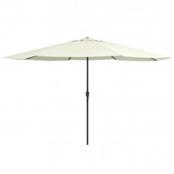Parasol ogrodowy na metalowym słupku, 390 cm, piaskowy