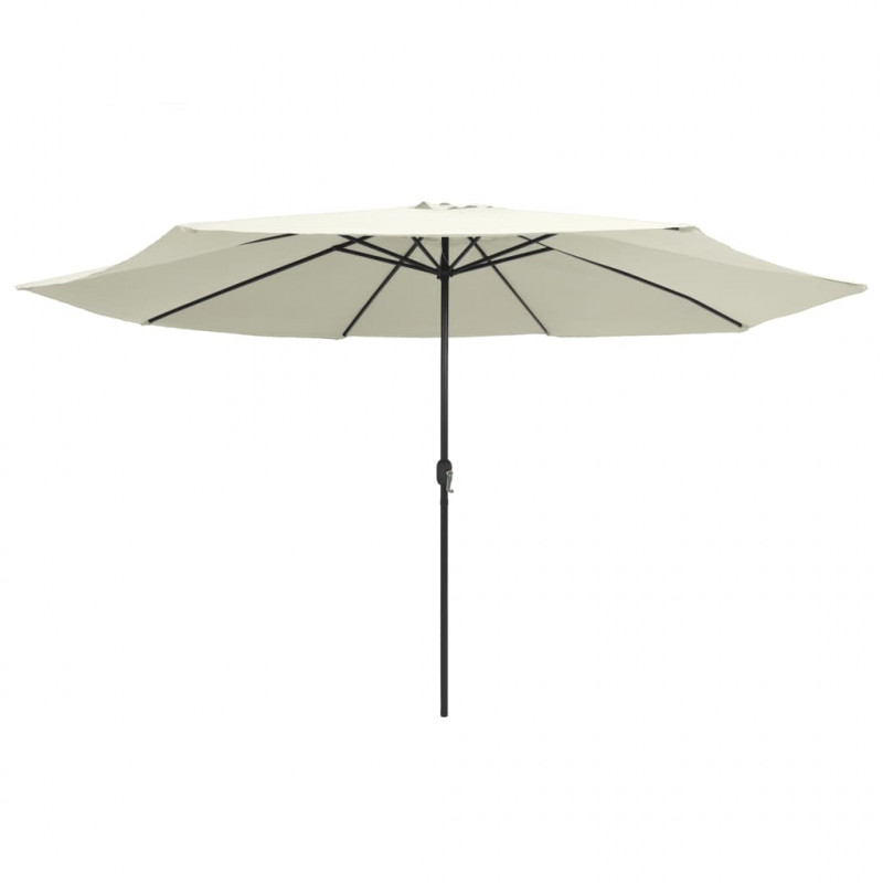 Parasol ogrodowy na metalowym słupku, 390 cm, piaskowy