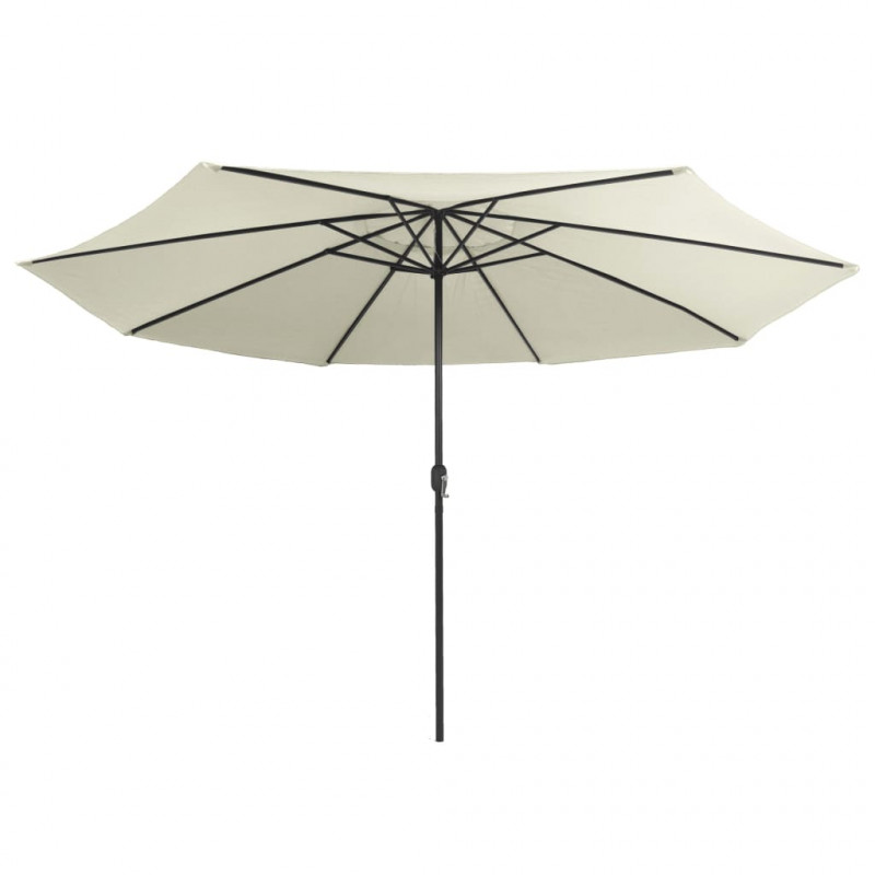 Parasol ogrodowy na metalowym słupku, 390 cm, piaskowy