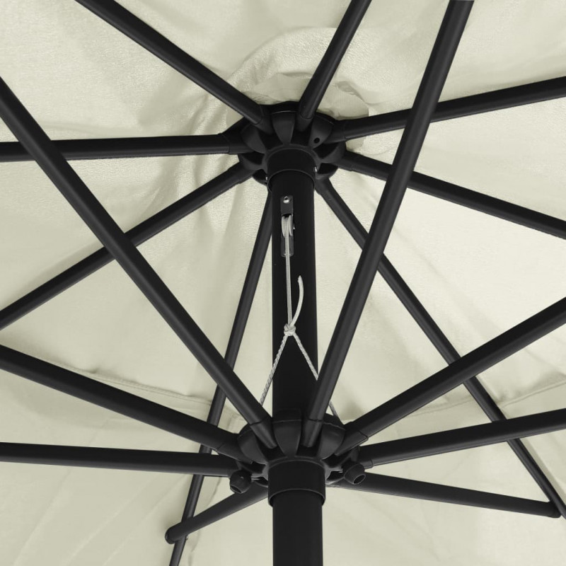 Parasol ogrodowy na metalowym słupku, 390 cm, piaskowy