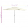 Parasol ogrodowy na metalowym słupku, 390 cm, piaskowy