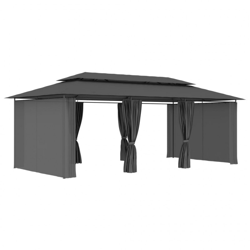 Altana z zasłonami, 600x298x270 cm, antracytowa