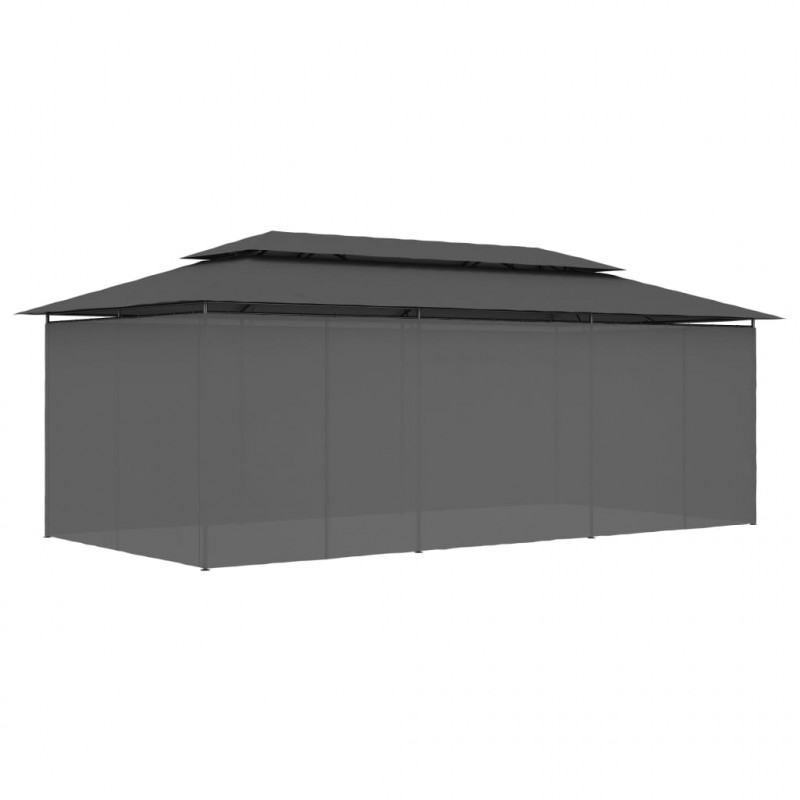 Altana z zasłonami, 600x298x270 cm, antracytowa
