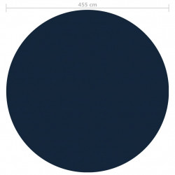 Pływająca folia solarna z PE na basen, 455 cm, czarno-niebieska