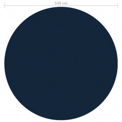 Pływająca folia solarna z PE na basen, 549 cm, czarno-niebieska