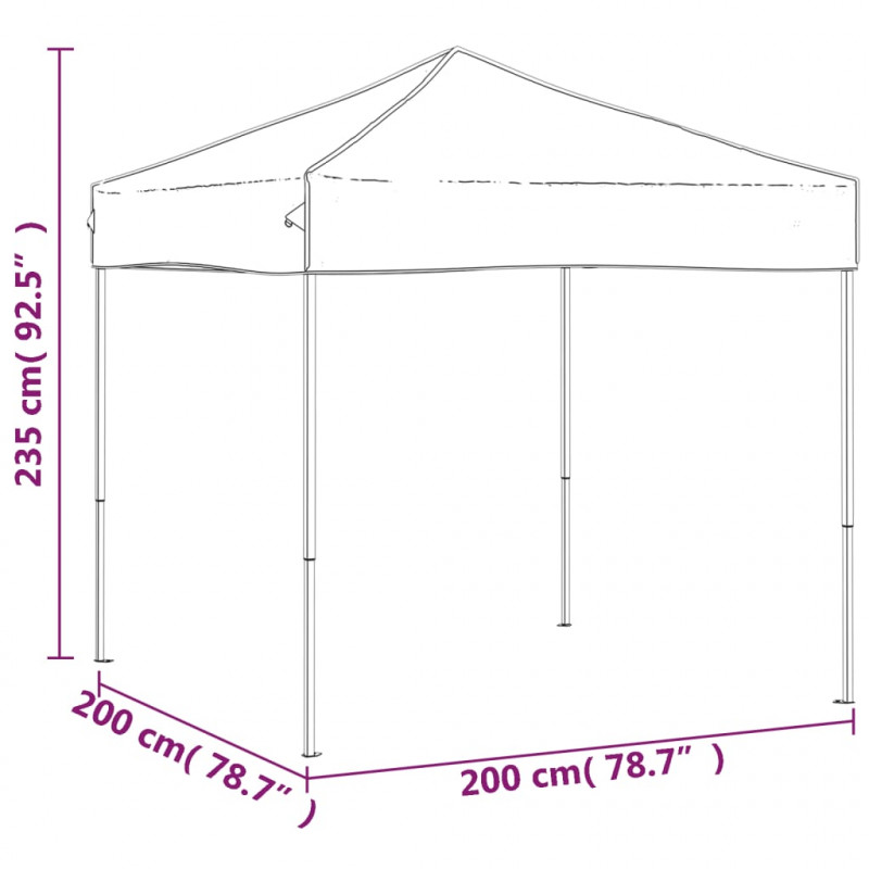 Składany namiot imprezowy, 2x2 m, antracytowy