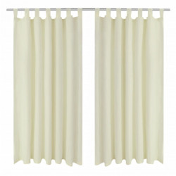 Kremowe atłasowe zasłony z pętelkami 2 szt. 140 x 225 cm