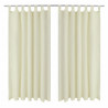 Kremowe atłasowe zasłony z pętelkami 2 szt. 140 x 225 cm
