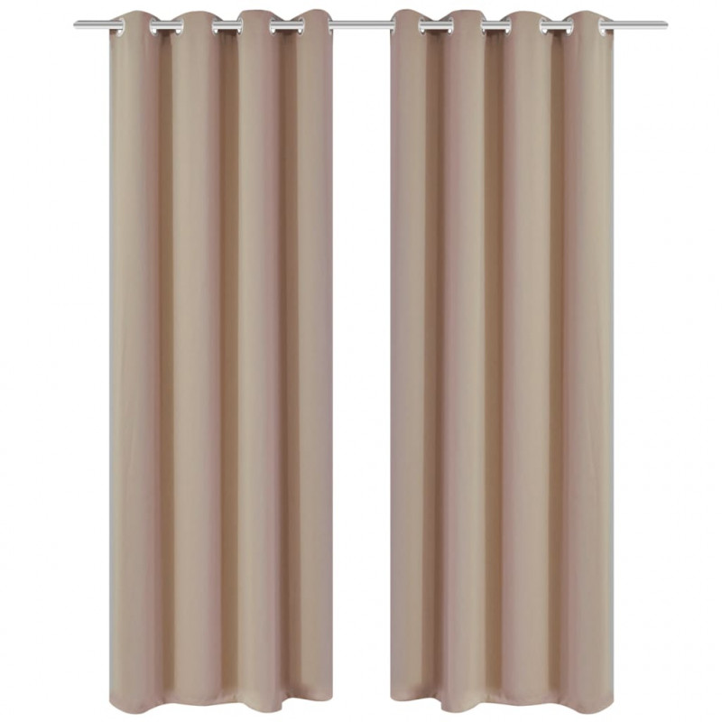 Zasłony zaciemniające z kółkami, 2 szt., 135 x 175 cm, kremowe