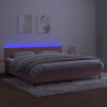Łóżko kontynentalne z materacem i LED, różowy aksamit 200x200cm