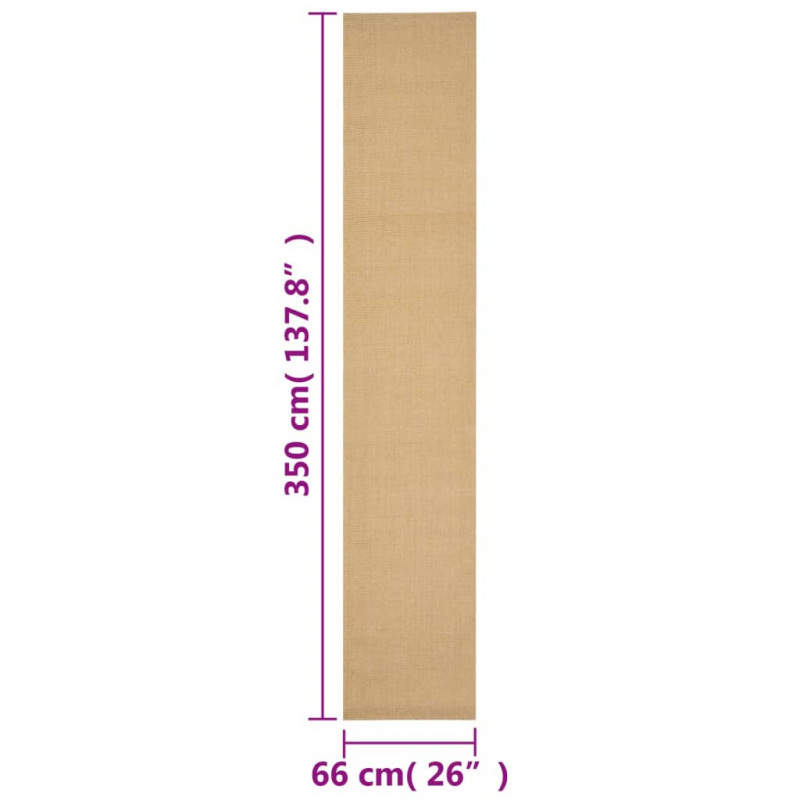 Dywanik, naturalny sizal, 66x350 cm