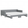 Sofa rozsuwana z materacami, jasnoszara, 90x200 cm, tkanina