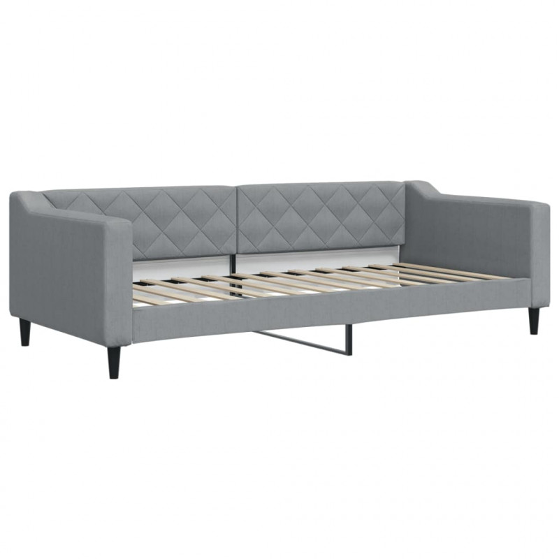 Sofa rozsuwana z materacami, jasnoszara, 90x200 cm, tkanina
