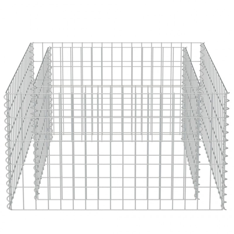 Podwyższona donica gabionowa, galwanizowana stal, 90x90x50 cm