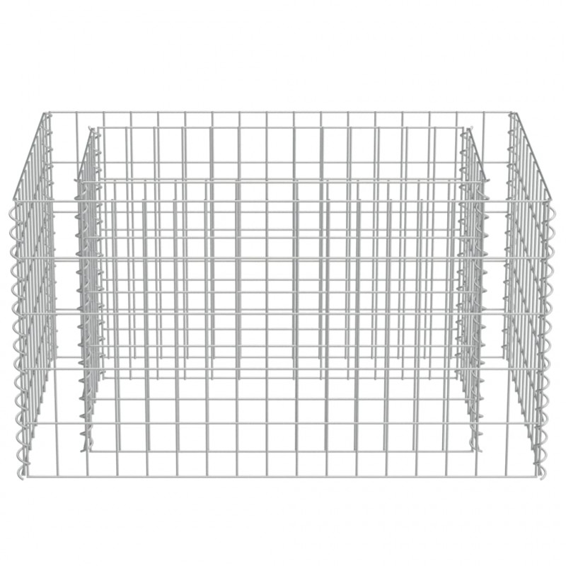 Podwyższona donica gabionowa, galwanizowana stal, 90x50x50 cm