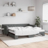 Sofa rozsuwana z materacami, ciemnoszara, 100x200 cm, tkanina