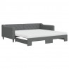 Sofa rozsuwana z materacami, ciemnoszara, 100x200 cm, tkanina