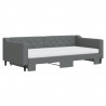 Sofa rozsuwana z materacami, ciemnoszara, 100x200 cm, tkanina
