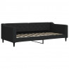 Sofa rozsuwana z materacami, czarna, 90x200 cm, tkanina