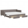 Sofa rozsuwana z szufladami, taupe, 80x200 cm, tkanina