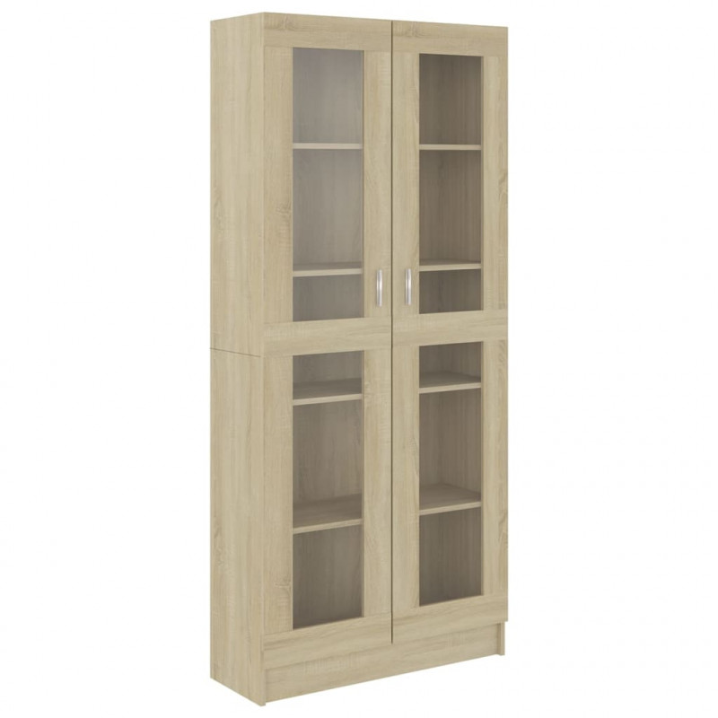Witryna, dąb sonoma 82,5x30,5x185,5 cm, materiał drewnopochodny