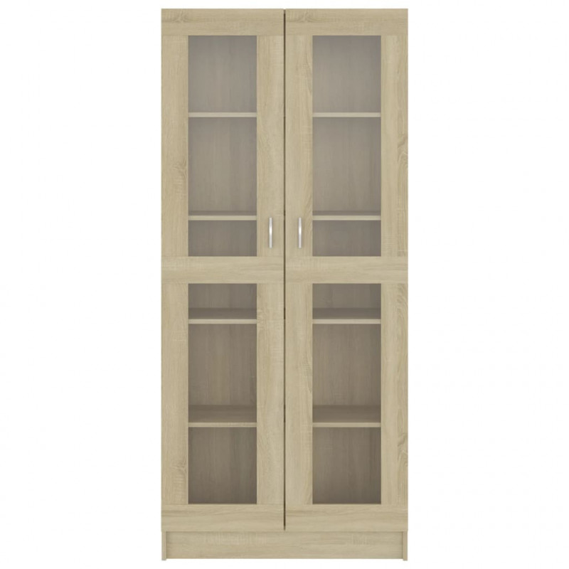 Witryna, dąb sonoma 82,5x30,5x185,5 cm, materiał drewnopochodny