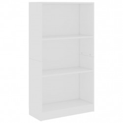 3-poziomowy regał na książki, biały, 60 x 24 x 109 cm