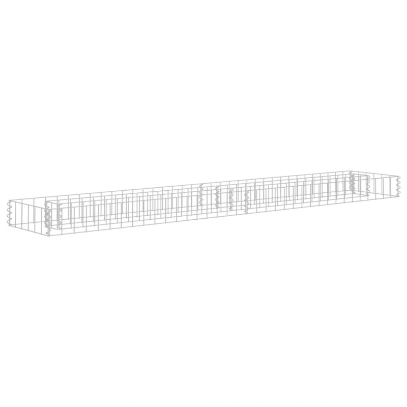 Podwyższona donica gabionowa, galwanizowana stal, 180x30x10 cm