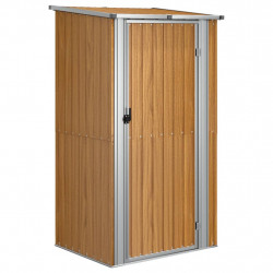 Szopa ogrodowa, brązowa, 118,5x97x209,5 cm, stal galwanizowana