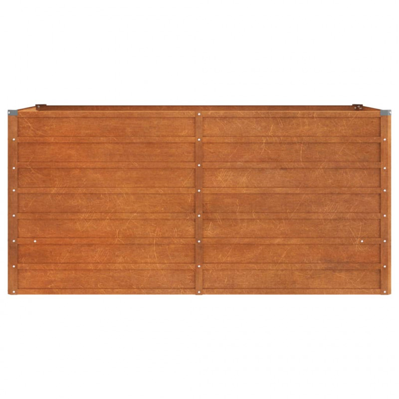 Podwyższona donica, rdzawa, 160x80x77 cm, stal kortenowska