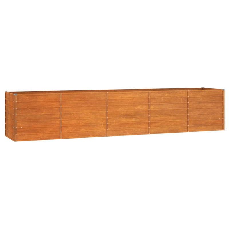 Podwyższona donica, rdzawa, 400x80x77 cm, stal kortenowska