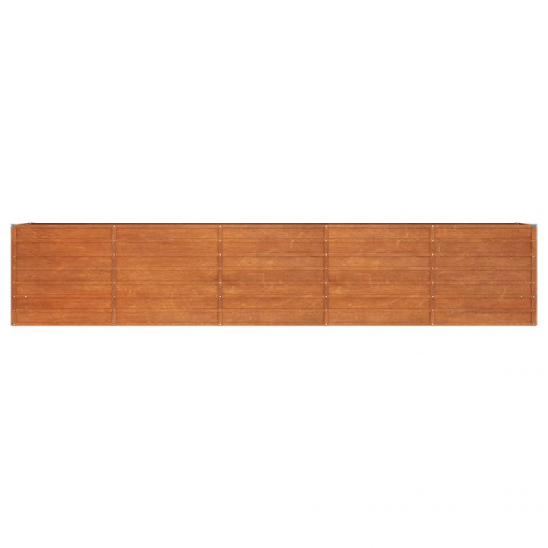 Podwyższona donica, rdzawa, 400x80x77 cm, stal kortenowska