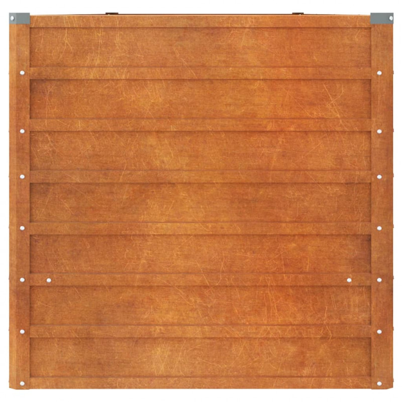 Podwyższona donica, rdzawa, 400x80x77 cm, stal kortenowska