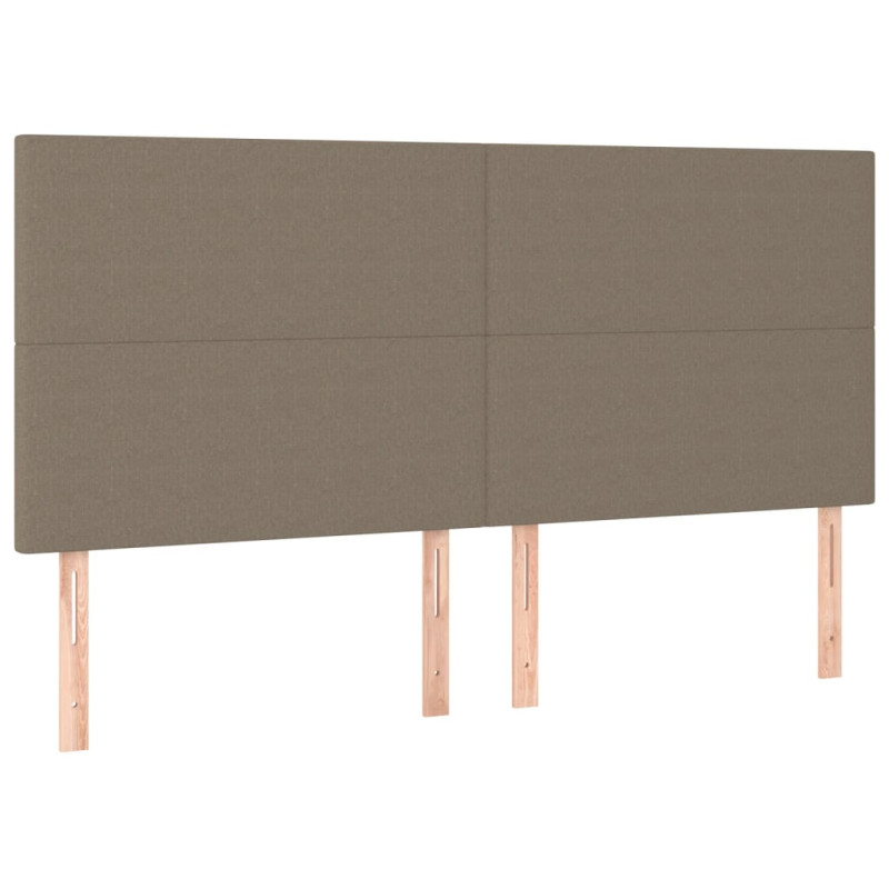 Łóżko kontynentalne z materacem, taupe, 180 x 200 cm, tkanina