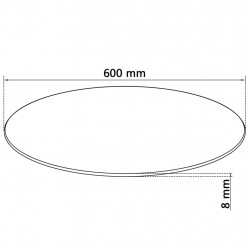 Blat stołu, szklany, okrągły, 600 mm