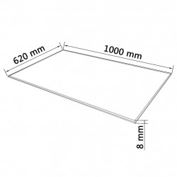 Blat stołu szklany, prostokątny 1000x620 mm