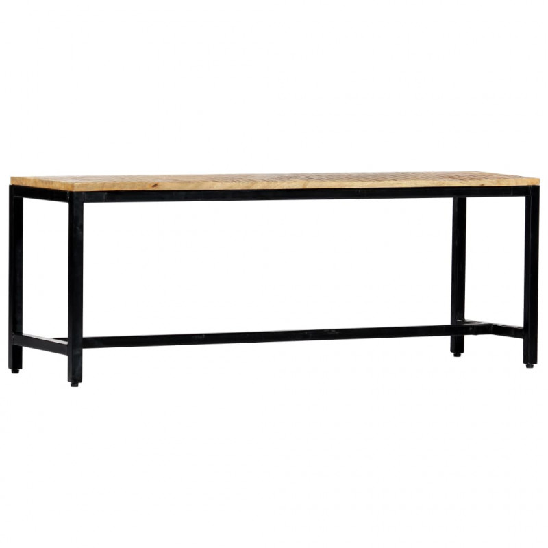 Ławka do jadalni, 120 cm, lite surowe drewno mango