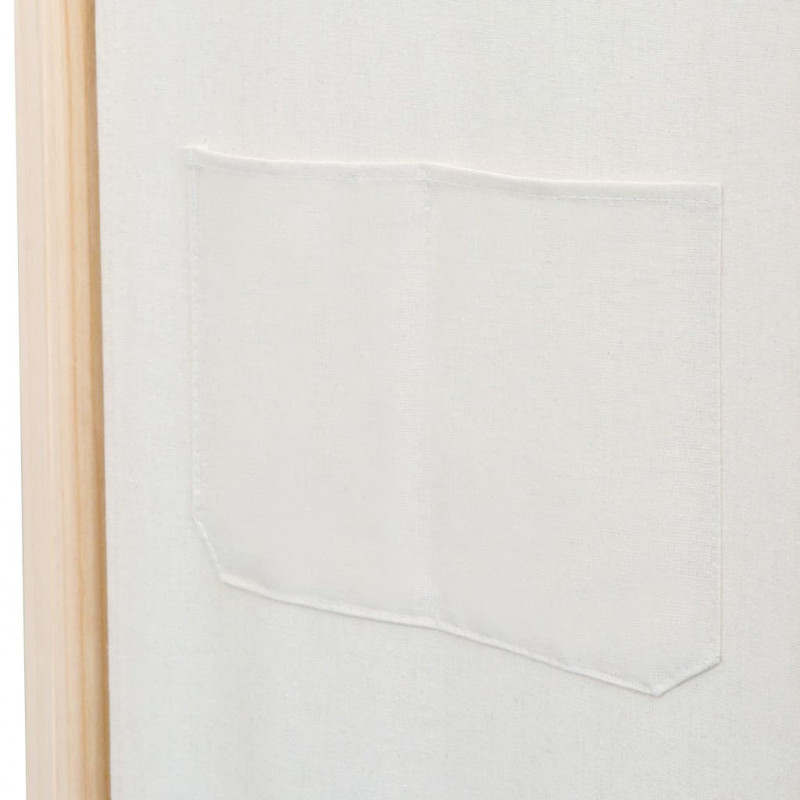 Parawan 4-panelowy, kremowy, 160x170x4 cm, tkanina