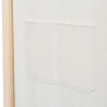 Parawan 4-panelowy, kremowy, 160x170x4 cm, tkanina
