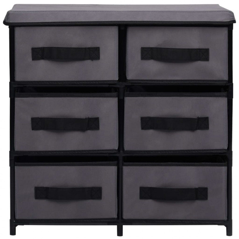 Szafka z 6 szufladami, 55x29x55 cm, szara, stal