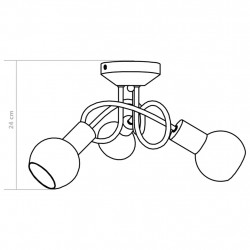 Lampa sufitowa z ceramicznymi kloszami na 3 żarówki E14