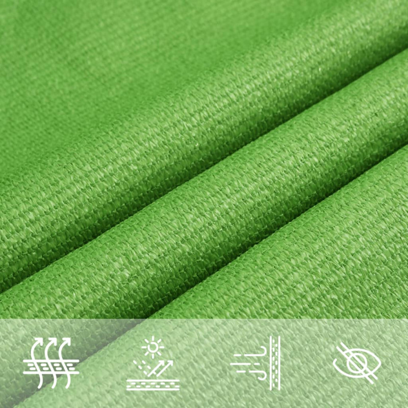 Żagiel przeciwsłoneczny, 160 g/m², jasnozielony, 3x4,5 m, HDPE