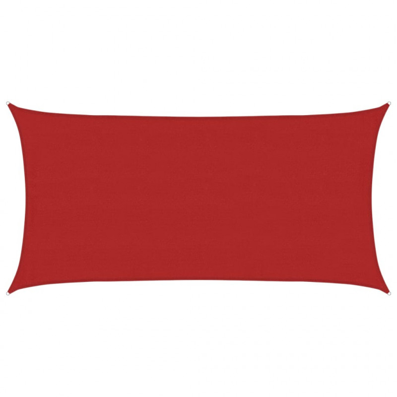 Żagiel przeciwsłoneczny, 160 g/m², czerwony, 4x7 m, HDPE