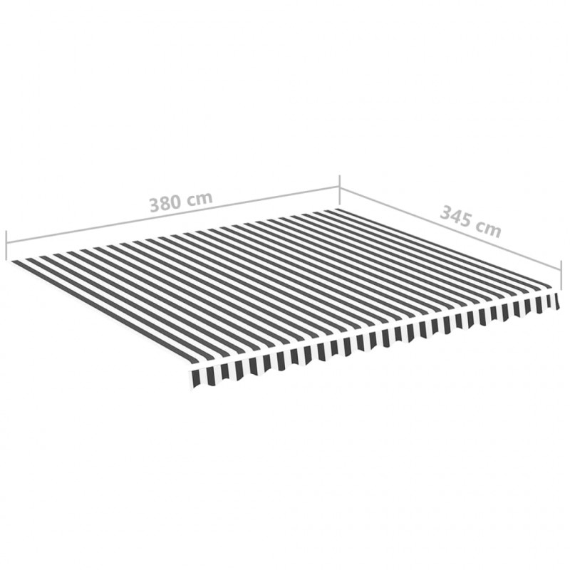Zapasowa tkanina na markizę, antracytowo-biała, 4x3,5 m