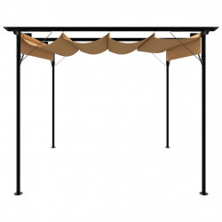 Pergola ogrodowa ze zwijanym dachem, taupe, 3x3 m, 180 g/m²