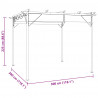 Pergola ogrodowa ze zwijanym dachem, taupe, 3x3 m, 180 g/m²